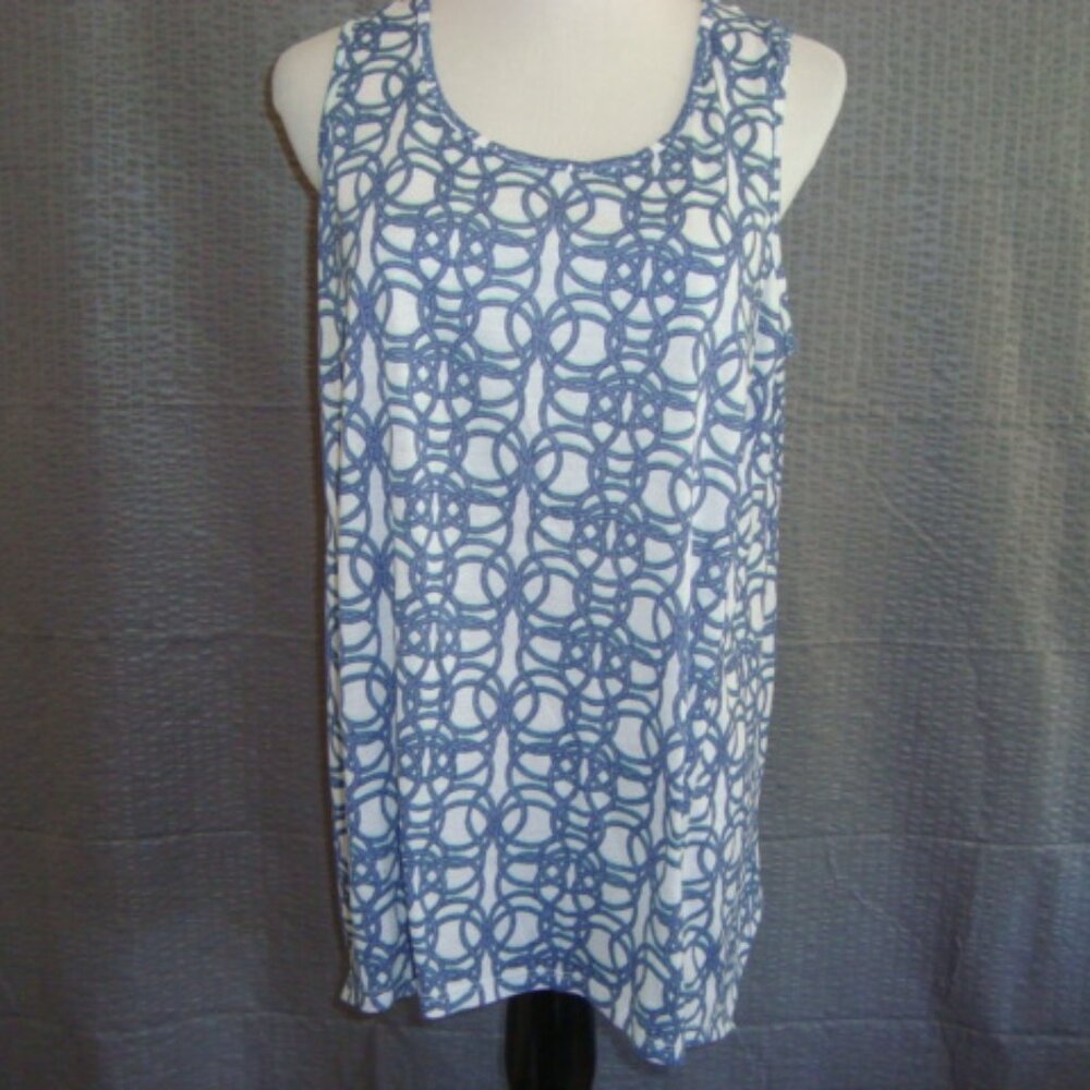 Charming Charlie Blue Sleeveless Top Lite Weight sz L
